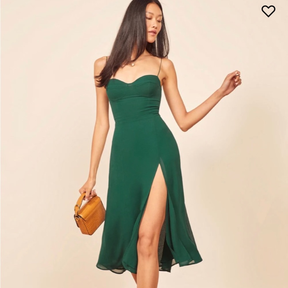 NWT Reformation Juliette Dress, Emerald, Size 6